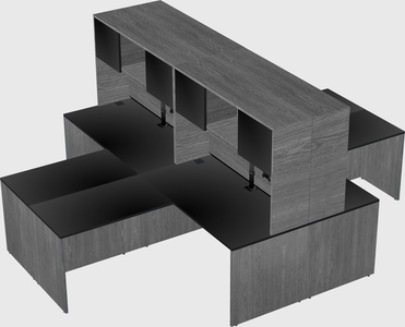 Quad l-shaped office desks