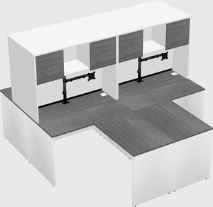 Quad l-shaped office desks