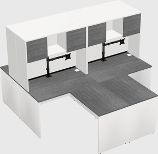 Quad l-shaped office desks