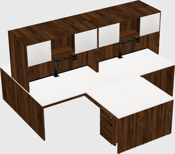 Quad l-shaped office desks