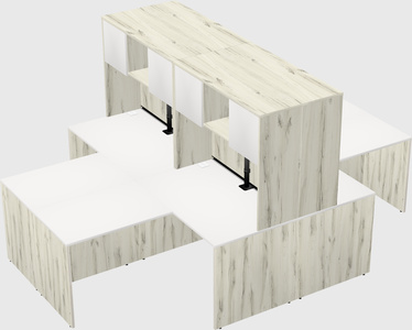 Quad l-shaped office desks