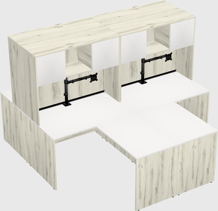 Quad l-shaped office desks