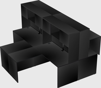 Quad l-shaped office desks