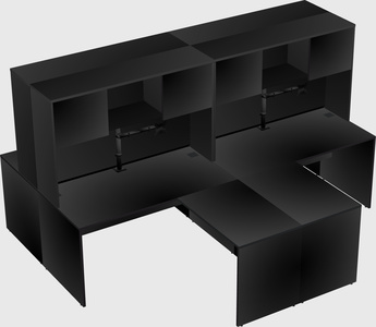 Quad l-shaped office desks