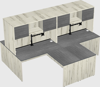 Quad l-shaped office desks