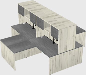 Quad l-shaped office desks