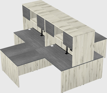 Quad l-shaped office desks