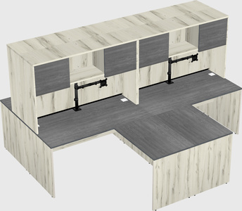 Quad l-shaped office desks