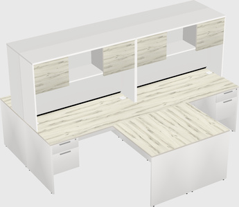 Quad l-shaped office desks