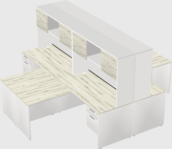 Quad l-shaped office desks