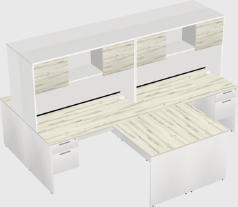 Quad l-shaped office desks