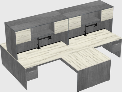 Quad l-shaped office desks