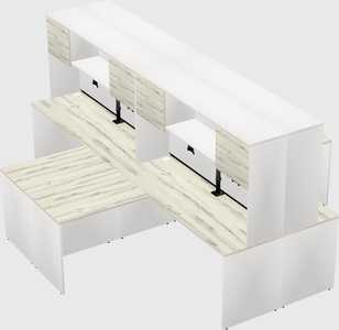 Quad l-shaped office desks