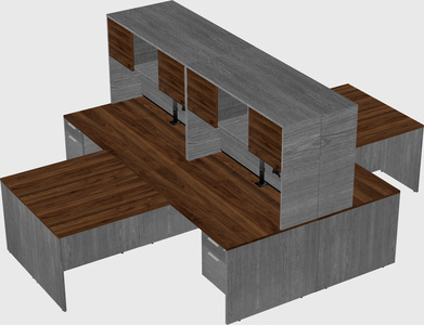 Quad l-shaped office desks