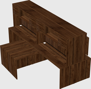 Quad l-shaped office desks