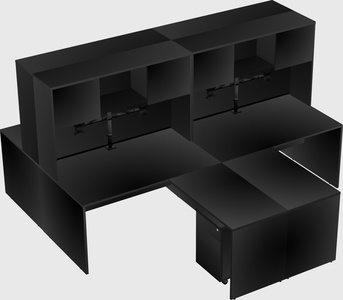 Quad l-shaped office desks