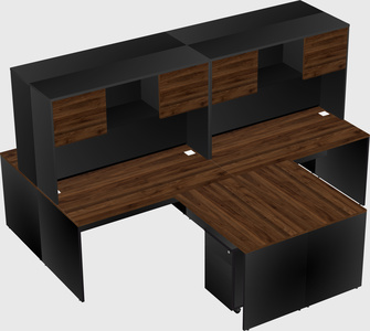 Quad l-shaped office desks