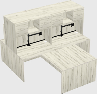 Quad l-shaped office desks