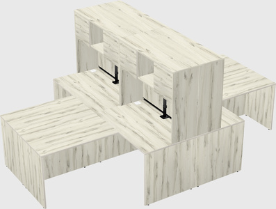 Quad l-shaped office desks