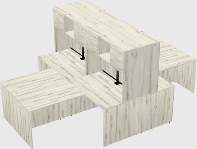 Quad l-shaped office desks