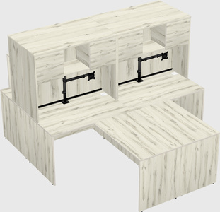 Quad l-shaped office desks