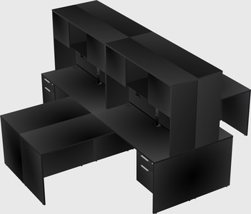Quad l-shaped office desks