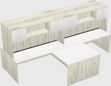 Quad l-shaped office desks