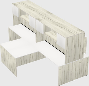 Quad l-shaped office desks