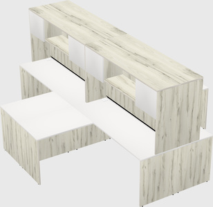 Quad l-shaped office desks