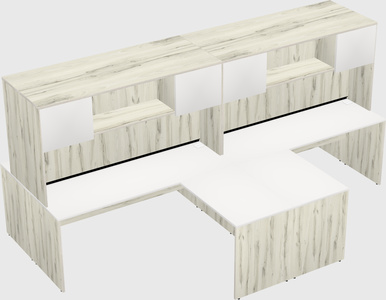 Quad l-shaped office desks