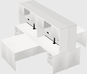 Quad l-shaped office desks
