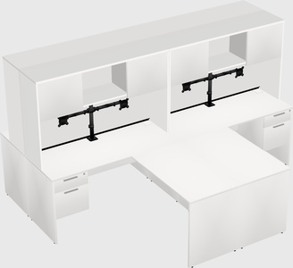Quad l-shaped office desks