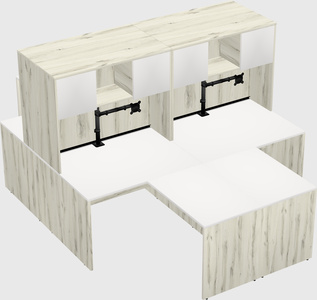 Quad l-shaped office desks