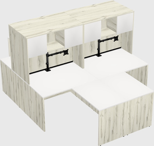 Quad l-shaped office desks
