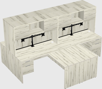 Quad l-shaped office desks