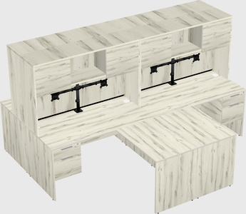Quad l-shaped office desks