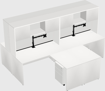 Quad l-shaped office desks