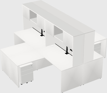 Quad l-shaped office desks