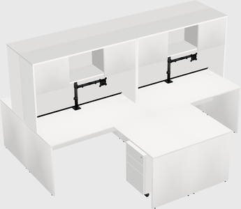 Quad l-shaped office desks