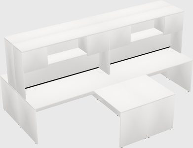 Quad l-shaped office desks