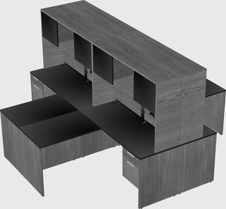 Quad l-shaped office desks