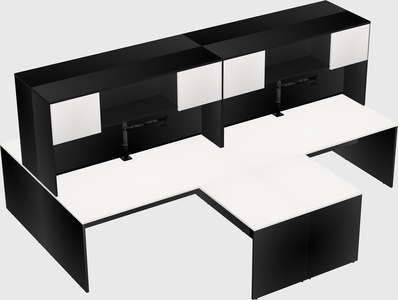 Quad l-shaped office desks