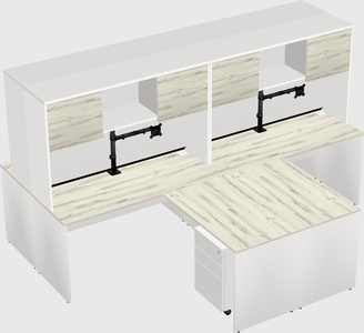 Quad l-shaped office desks