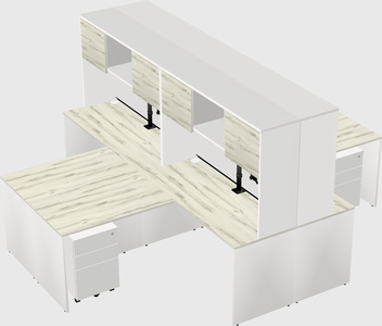 Quad l-shaped office desks