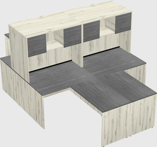 Quad l-shaped office desks