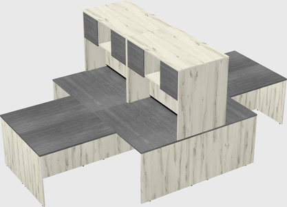 Quad l-shaped office desks