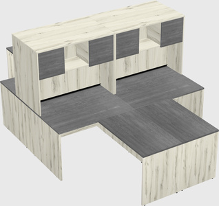 Quad l-shaped office desks