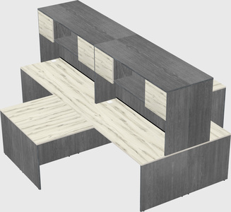 Quad l-shaped office desks