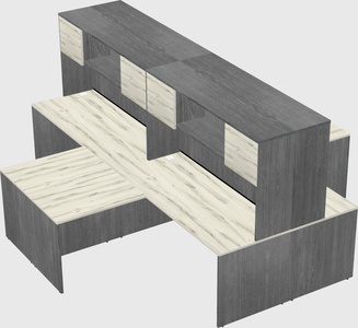Quad l-shaped office desks