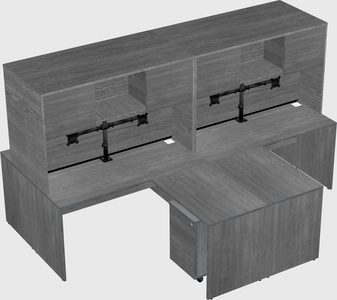 Quad l-shaped office desks